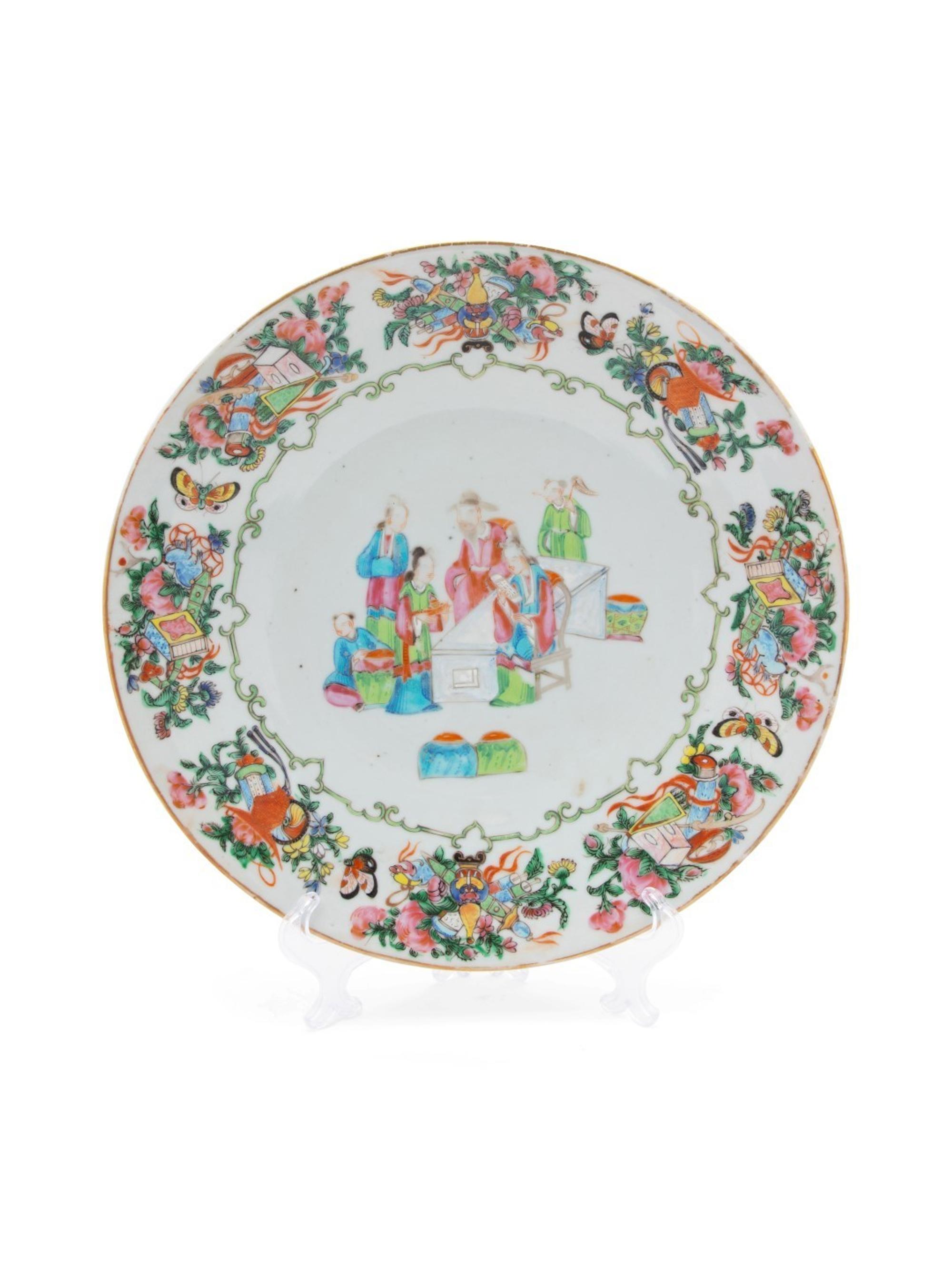 A Rose Medallion Porcelain Plate