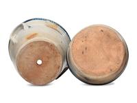 A Rare Zoar Cobalt Decorated and Incised Stoneware Flowerpot