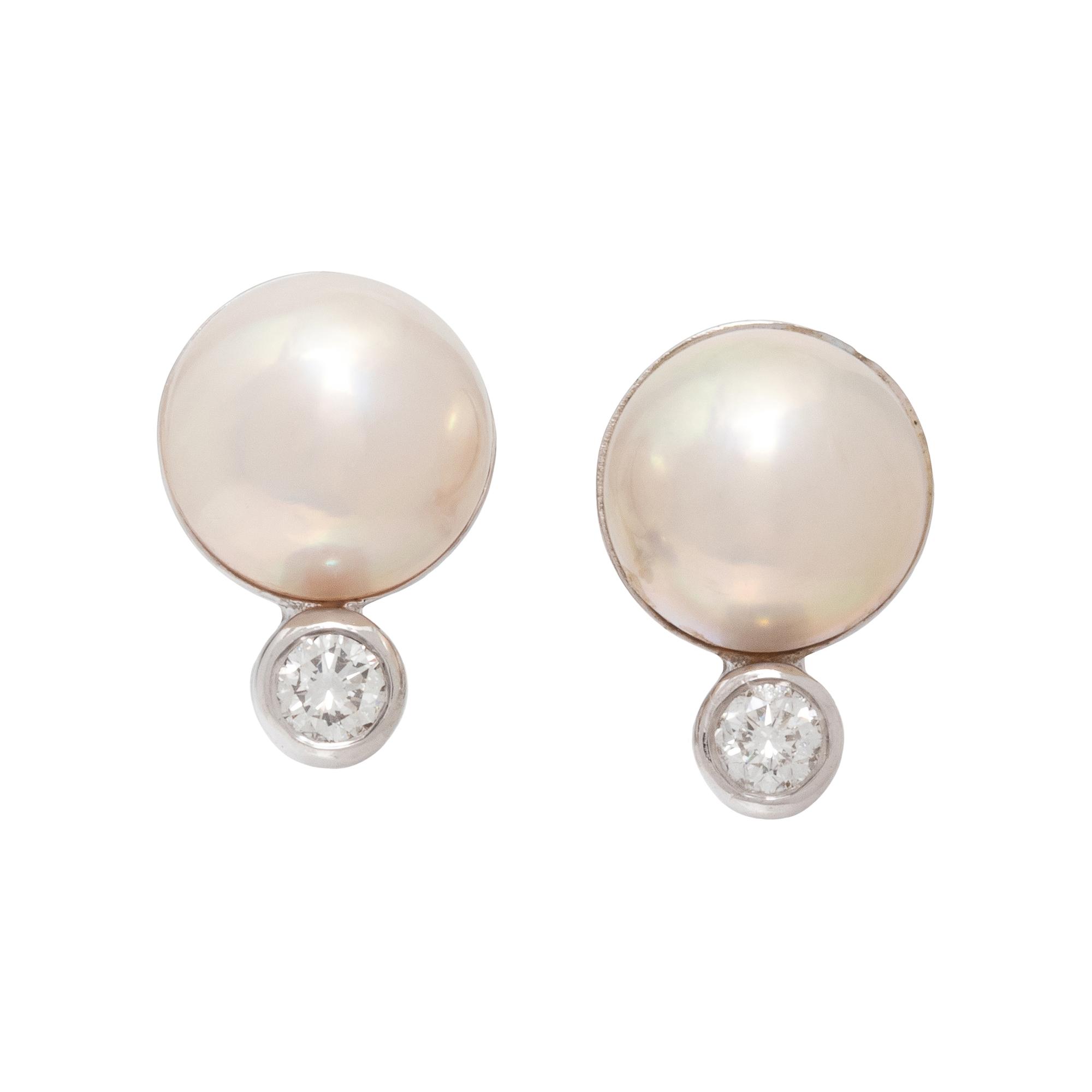 MABÉ PEARL AND DIAMOND EARRINGS