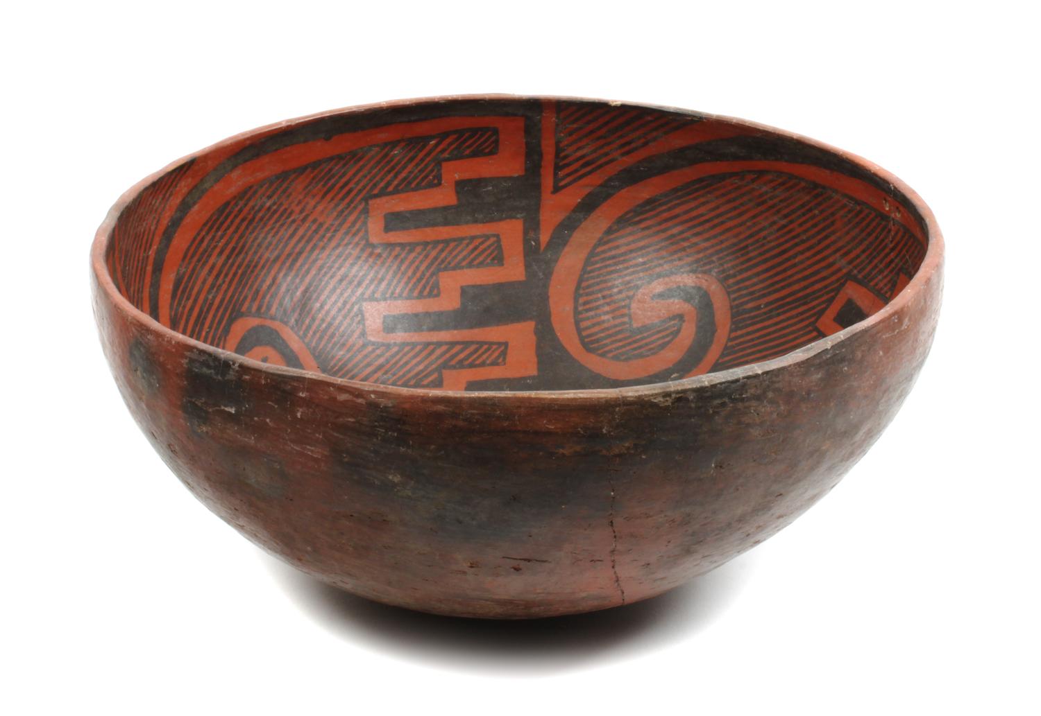 Wingate Black on Red Bowl, Cibola Branch Anasazi Height 5 x diameter 11 inches — Circa 950-1150 A.D.