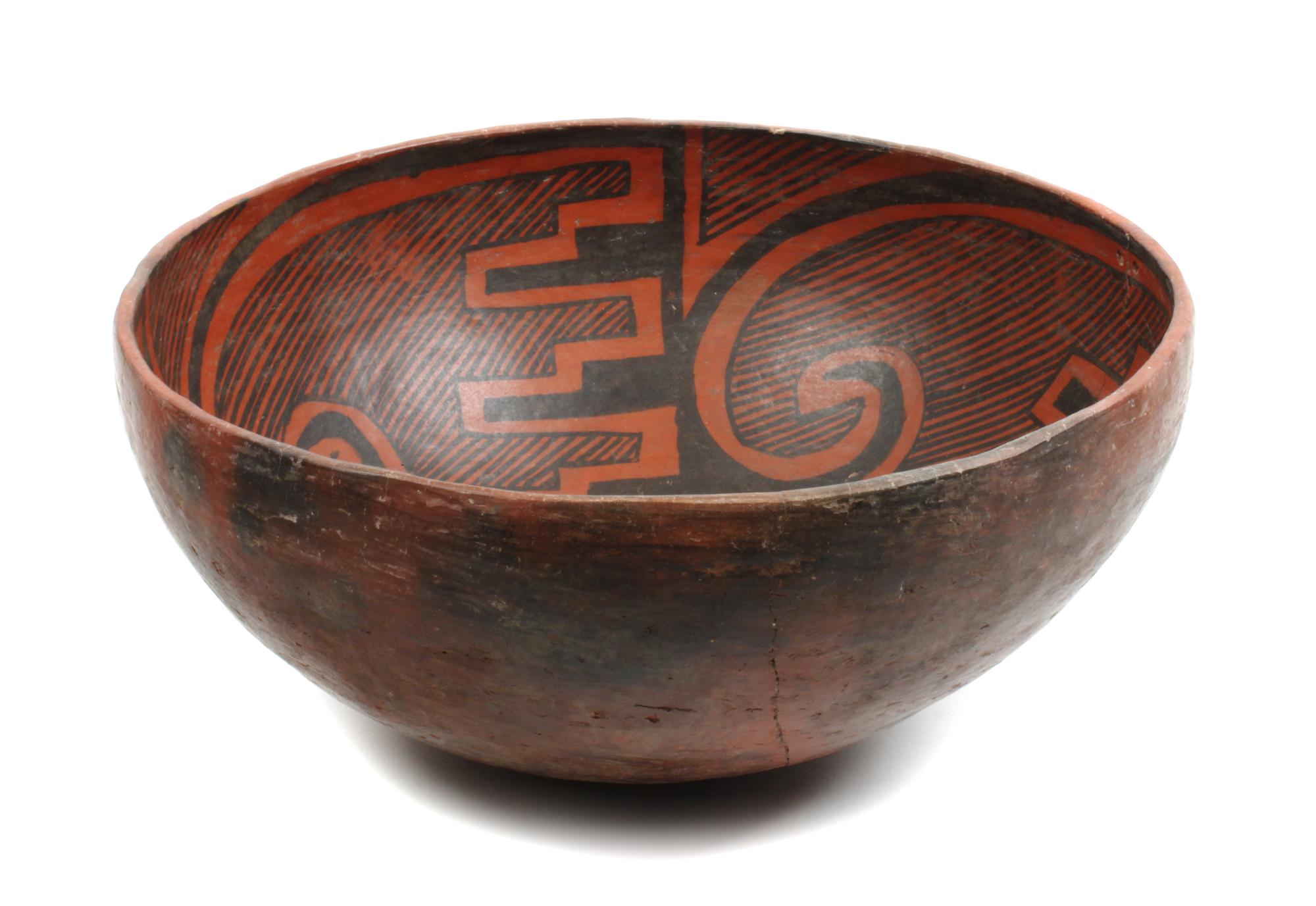 Wingate Black on Red Bowl, Cibola Branch Anasazi Height 5 x diameter 11 inches — Circa 950-1150 A.D.