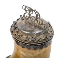 A Swedish Silver Mounted Drinking Horn