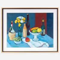 Antonio Pietro Martino (American, 1902-1989) Still Life with Fruit Flowers & Bottles