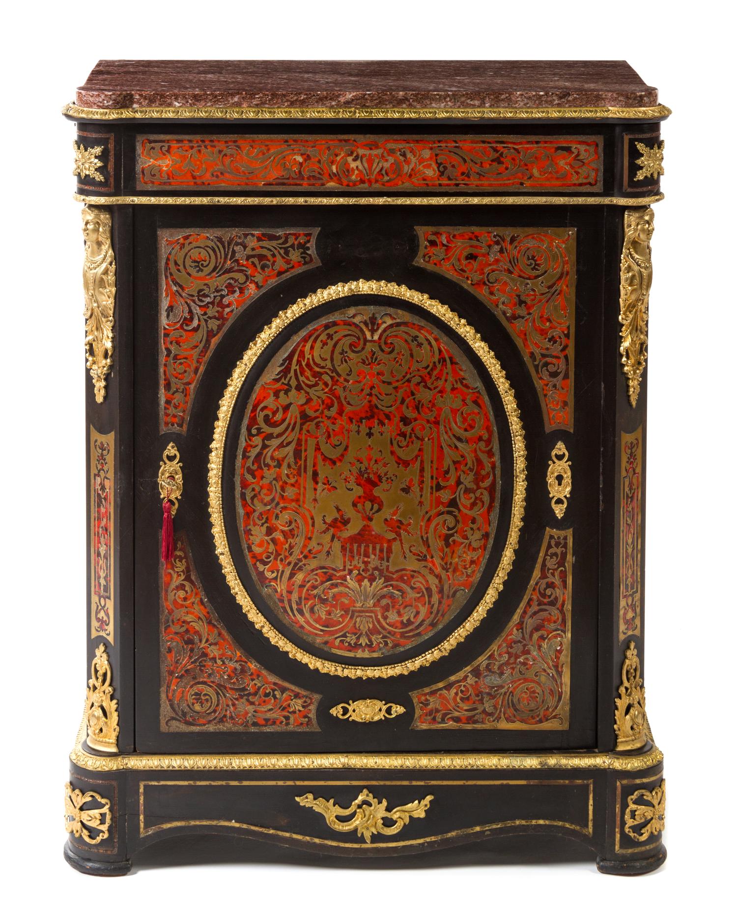A Napoleon III Gilt Bronze Mounted Boulle Marquetry Meuble d'Appui Height 41 1/2 x width 31 1/2 x depth 14 inches. — SECOND HALF 19TH CENTURY