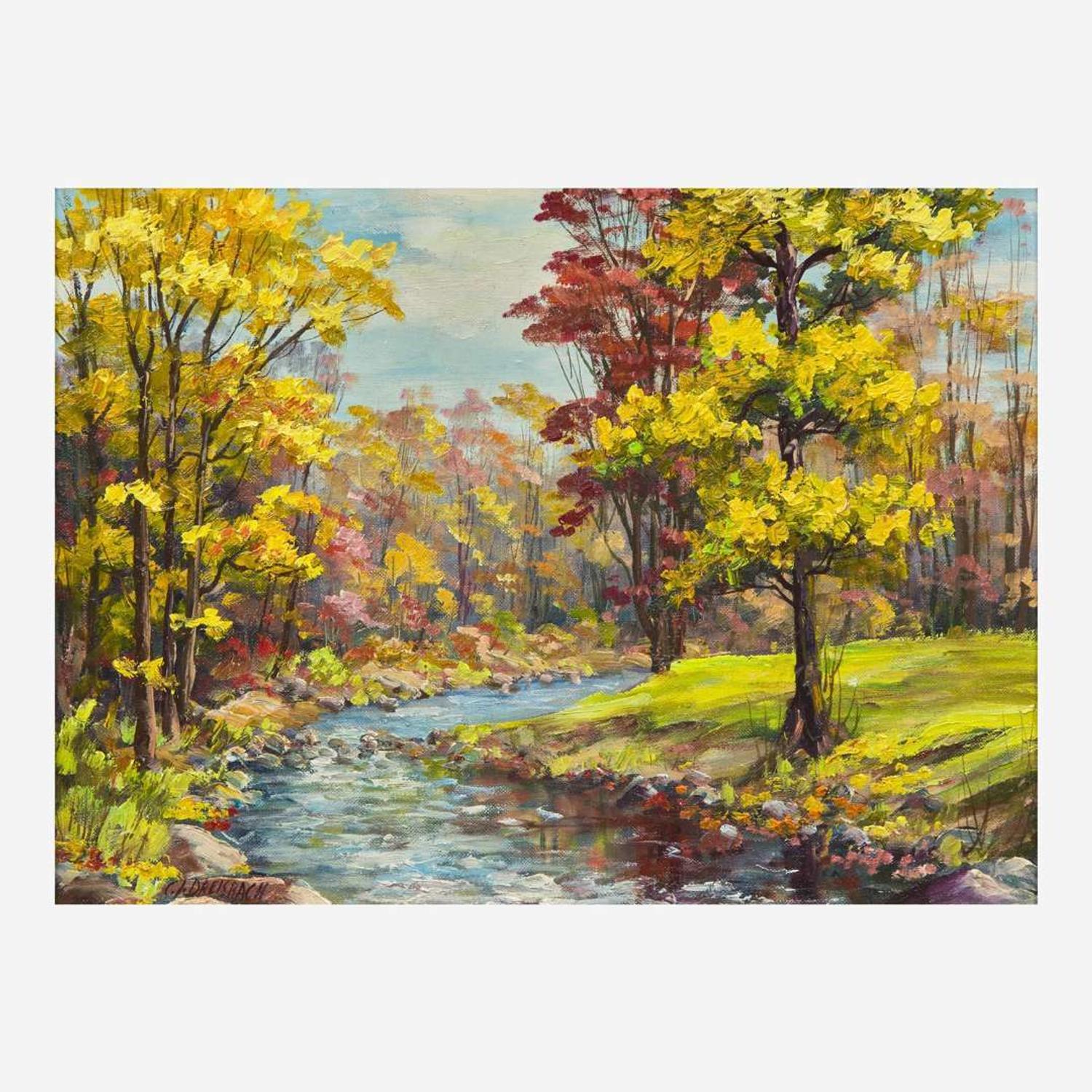 Clarence Ira Driesback (American, 1903-2001) Jordan Creek; together with Fall Woods