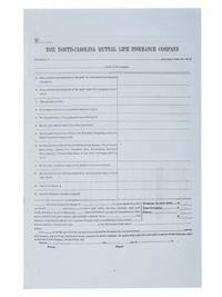 [SLAVERY & ABOLITION]. A group of 2 documents related to the enslavement of individuals in the Carolinas, including a rare North-Carolina Mutual Life Insurance Company form used to insure the life of an enslaved person.