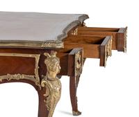 A Louis XV Style Gilt Bronze Mounted Mahogany Bureau Plat