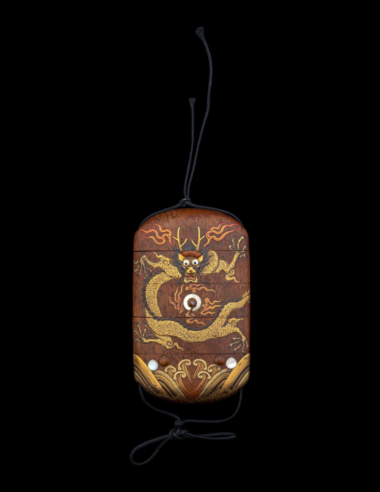 A Japanese Four-Case Lacquered Wood Inro