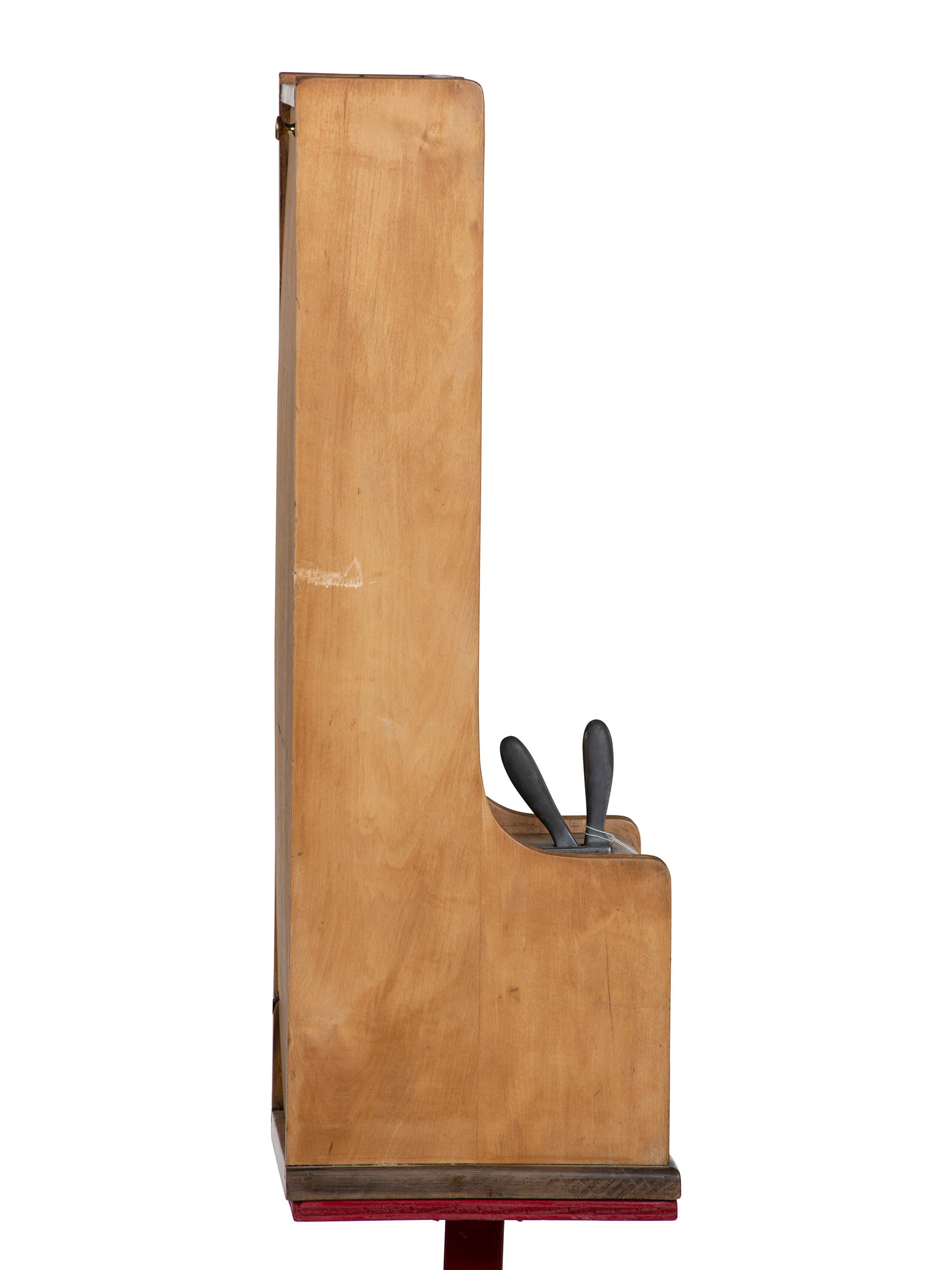 An Exhibit Supply Co. 1 Cent Love Meter on Stand