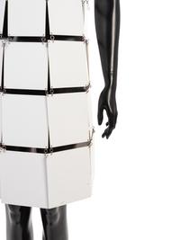 Paco Rabanne White Tile Sheath Dress, 1960-70s