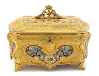 A French Gilt Bronze and Champleve Enamel Jewel Casket — 19TH CENTURY