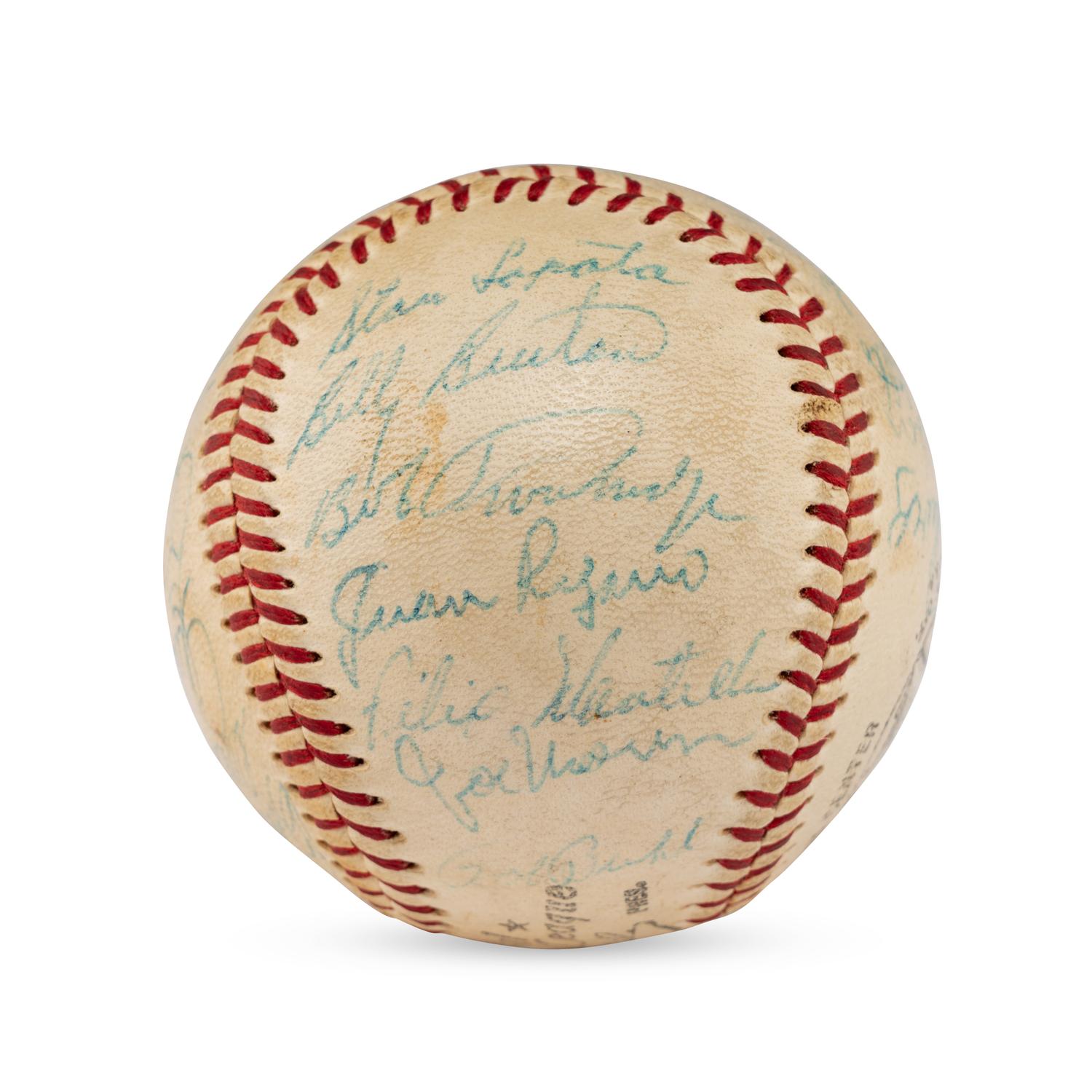 A 1959 Milwaukee Braves Team Signed Autograph Baseball Featuring Hank Aaron (Beckett Authentication Services)
