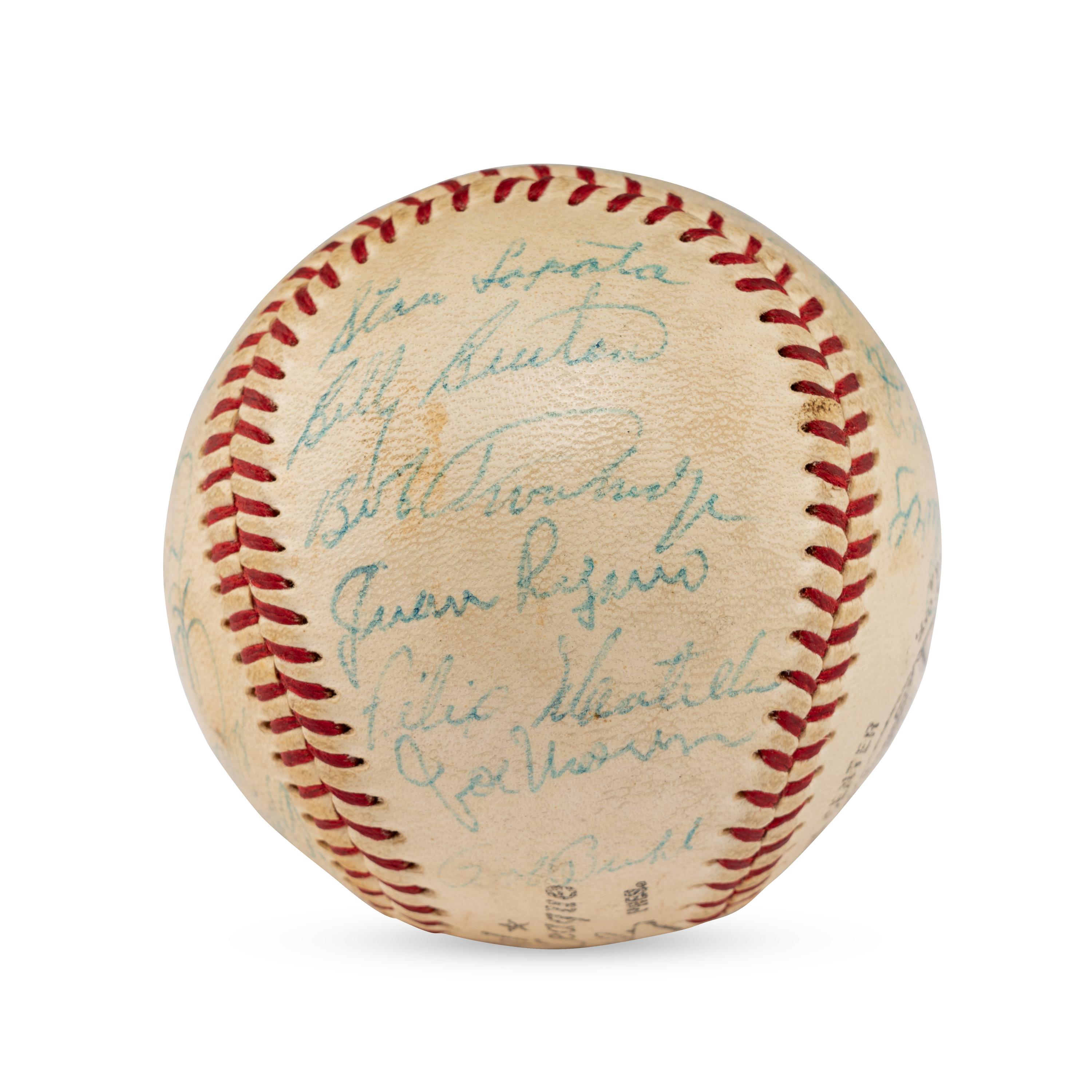 A 1959 Milwaukee Braves Team Signed Autograph Baseball Featuring Hank Aaron (Beckett Authentication Services)