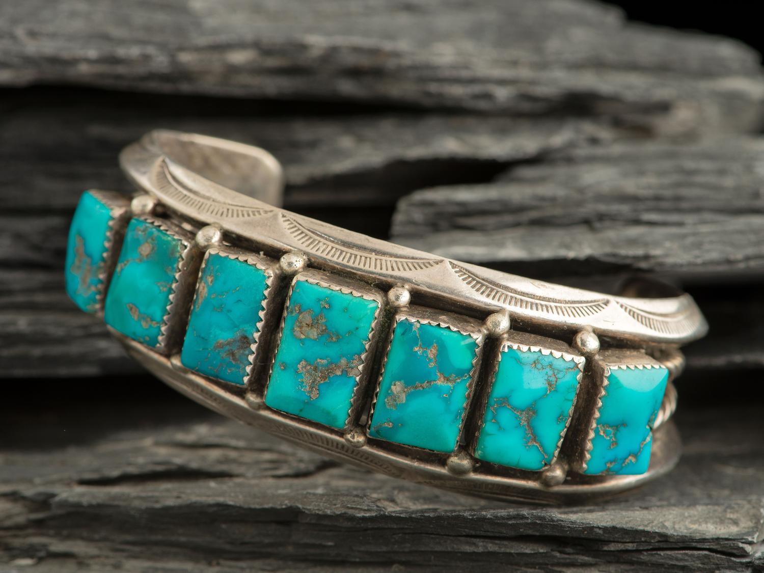 Navajo Silver and Tuquoise Cuff Bracelet