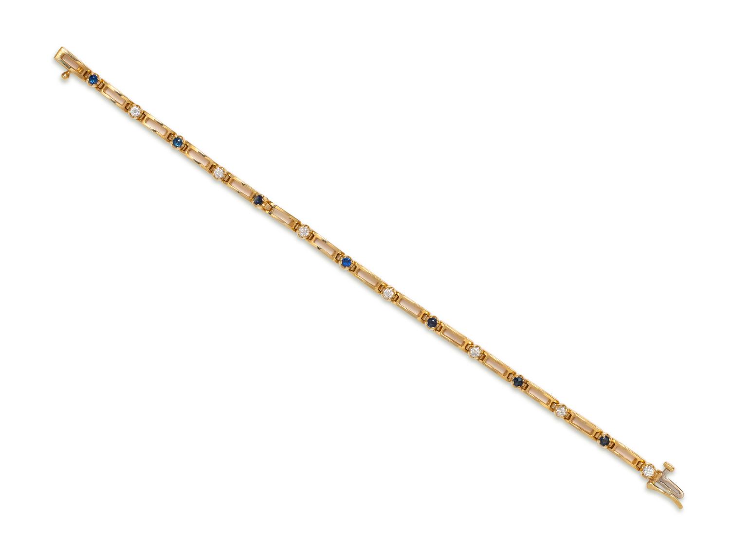 YELLOW GOLD, DIAMOND AND SAPPHIRE BRACELET