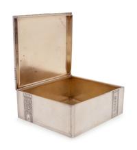 A Russian Silver and Gold-Mounted Table-Top Cigarette Box