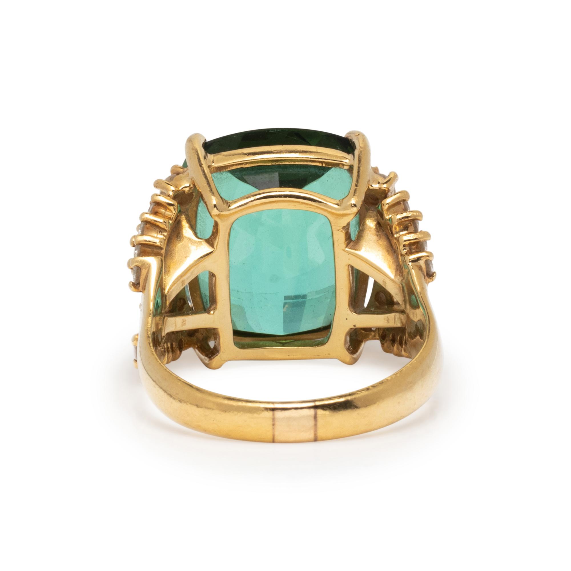 H. STERN, GREEN TOURMALINE AND DIAMOND RING