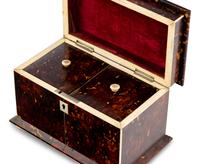 A Regency Tortoise Shell Tea Caddy