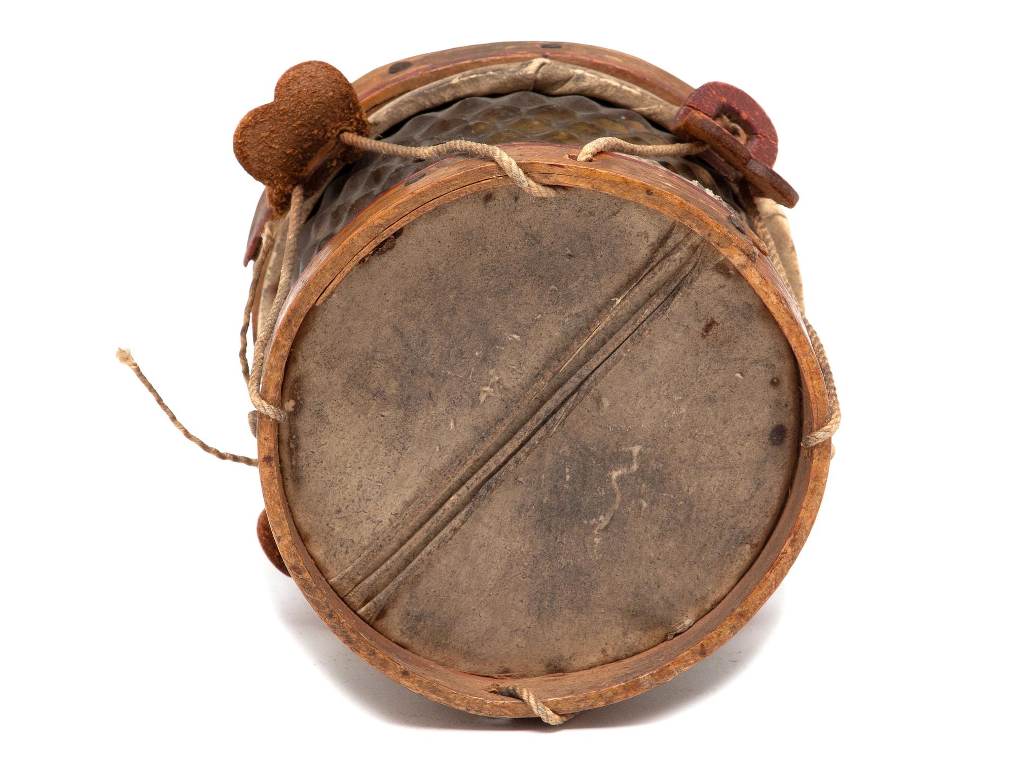 A Miniature Metal Mounted Snare Drum