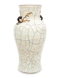 A Chinese Iron Decorated Crackle Glazed Porcelain 'Prunus' Vase