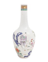 A Chinese Famille Rose Porcelain Bottle Vase