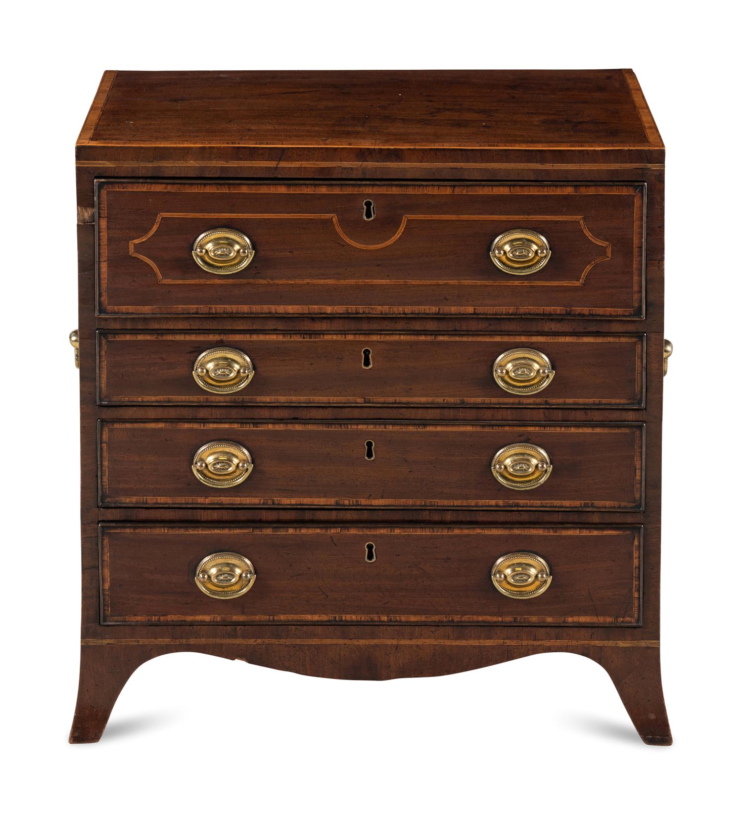 A George III Diminutive Mahogany Fall-Front Desk