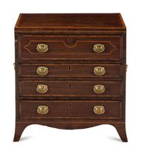 A George III Diminutive Mahogany Fall-Front Desk