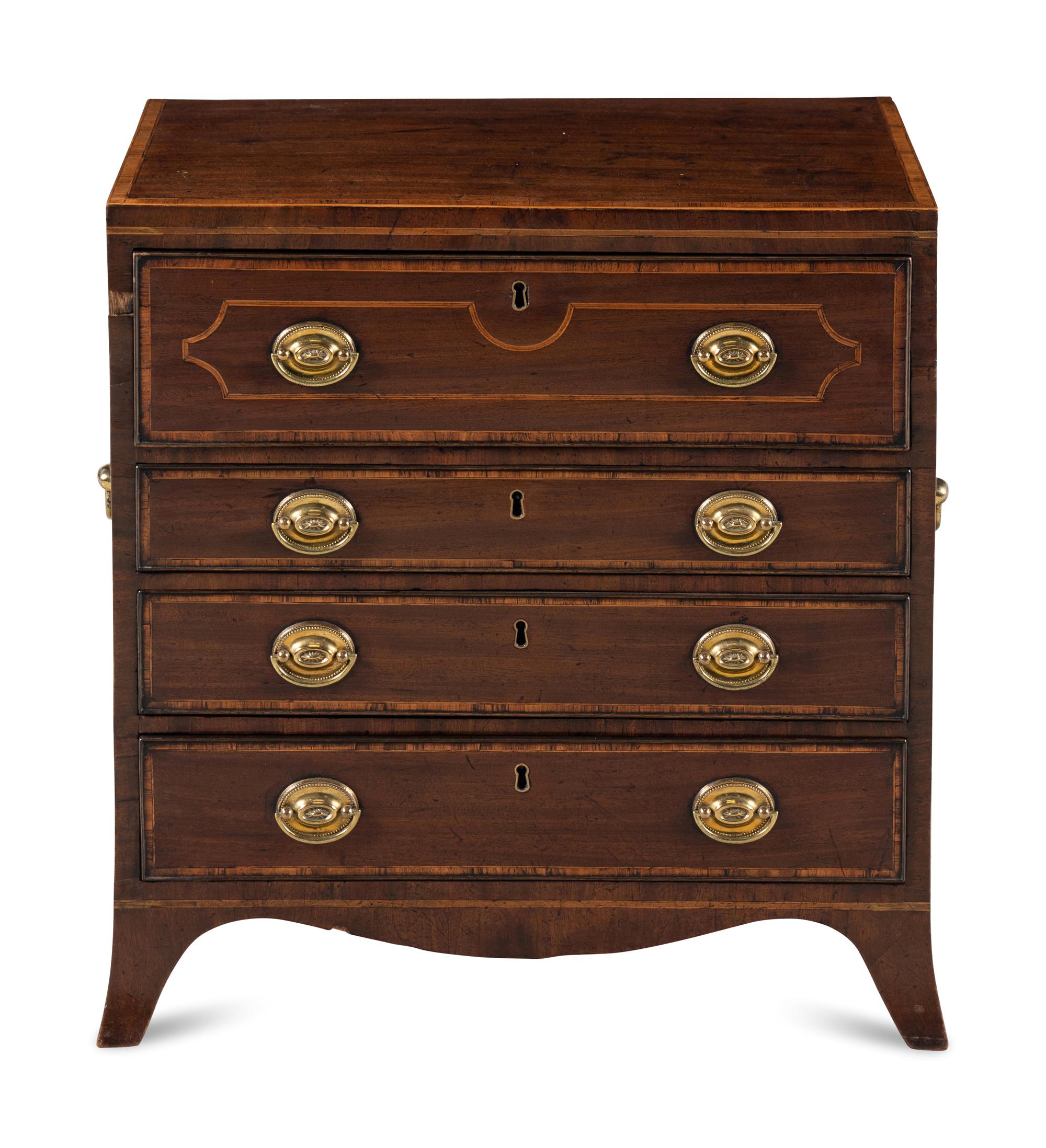 A George III Diminutive Mahogany Fall-Front Desk