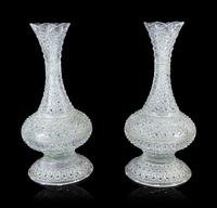 A Pair of Austrian Cut Glass Urns