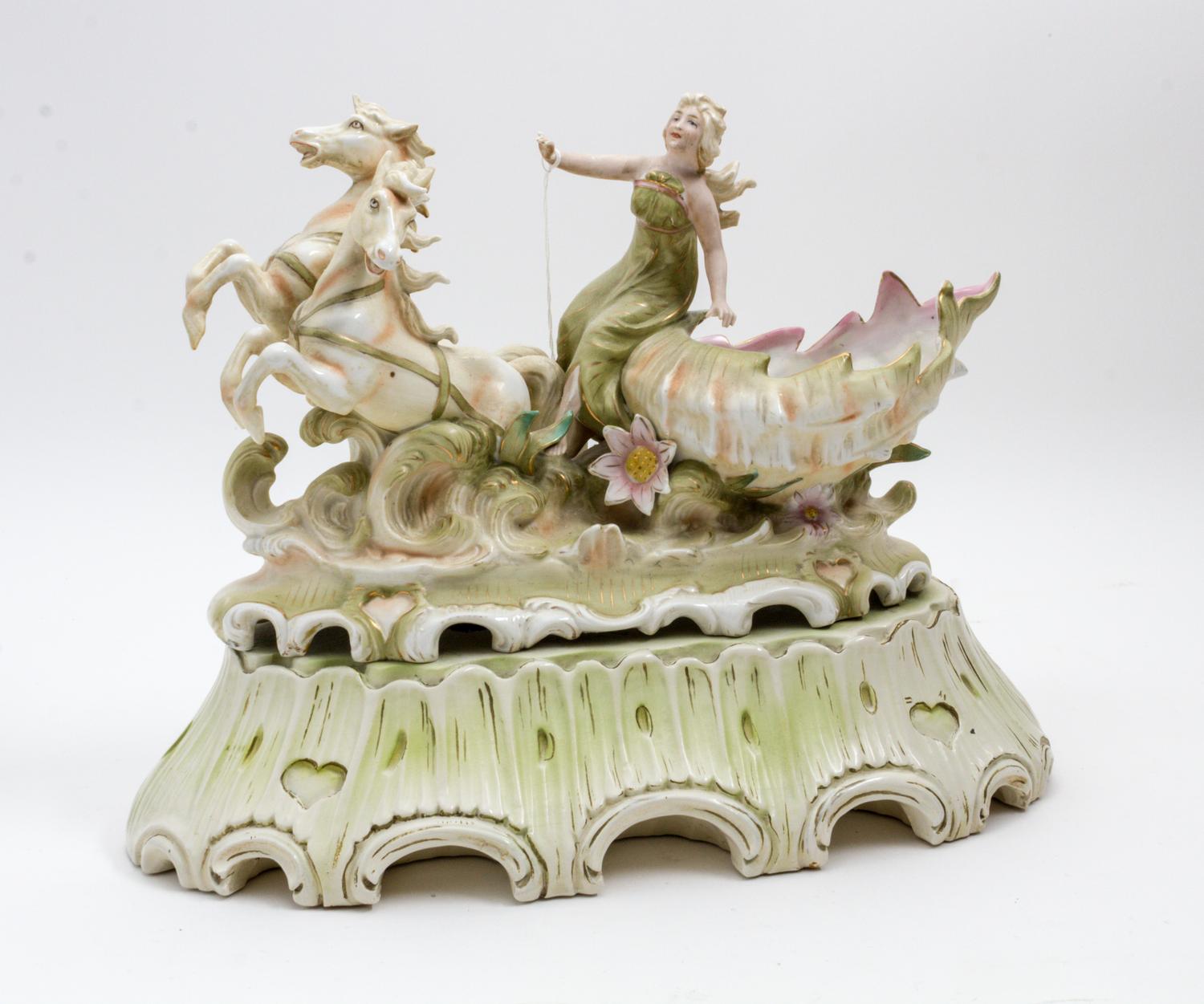 A Continental Porcelain Figural Group Width 13 inches. — 20TH CENTURY