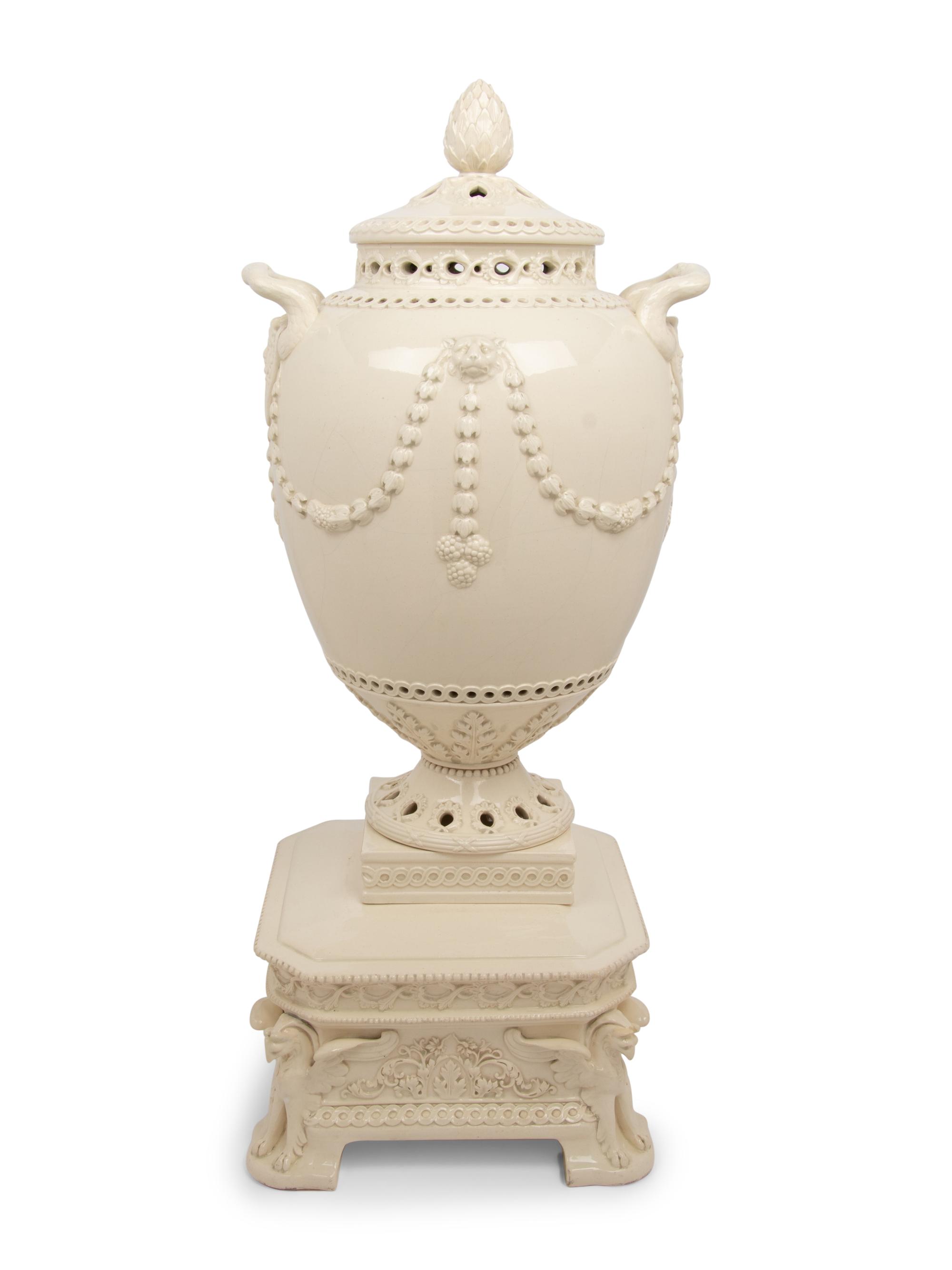 A Large Wedgwood Queensware Urn