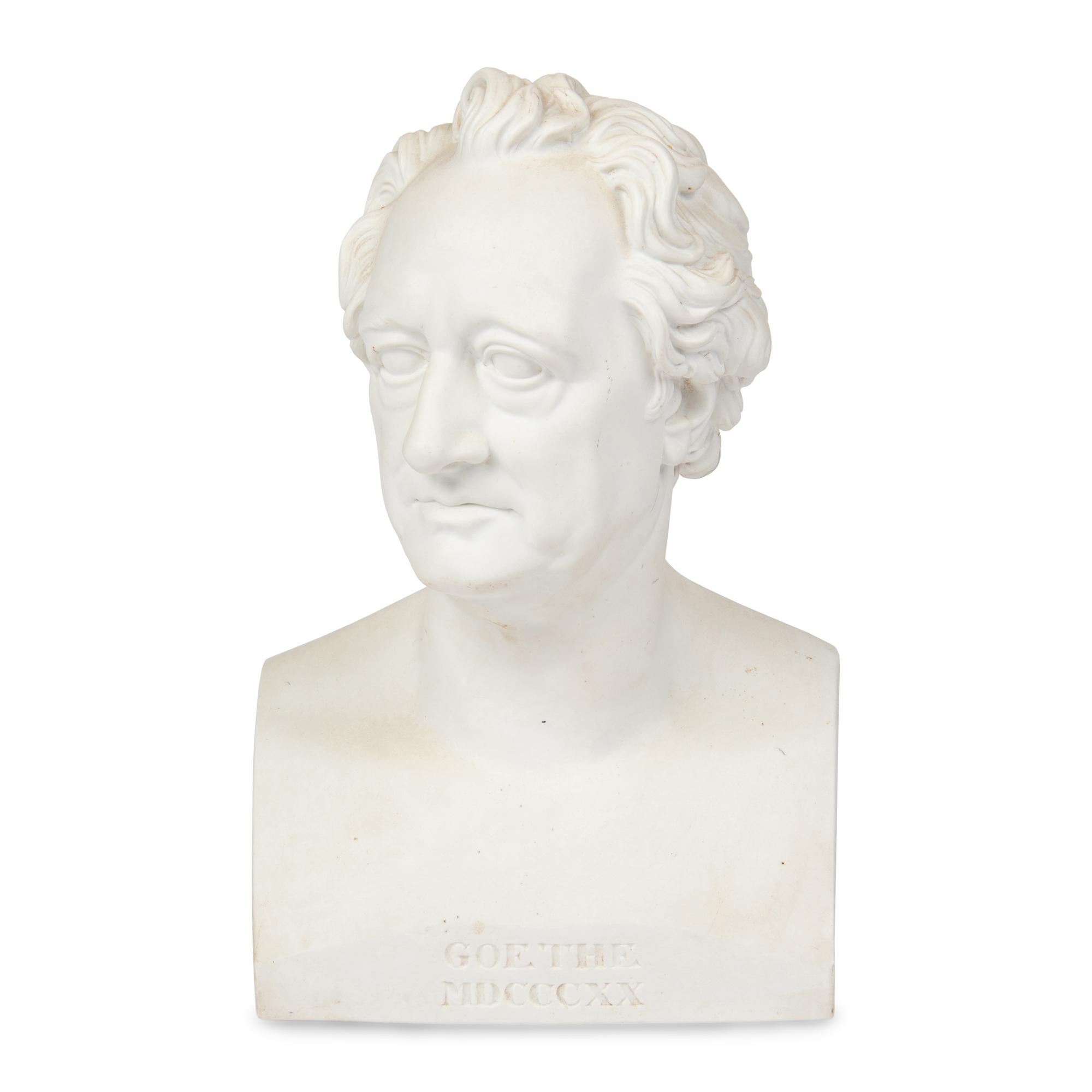 A Continental Bisque Bust of Johann Wolfgang von Goethe