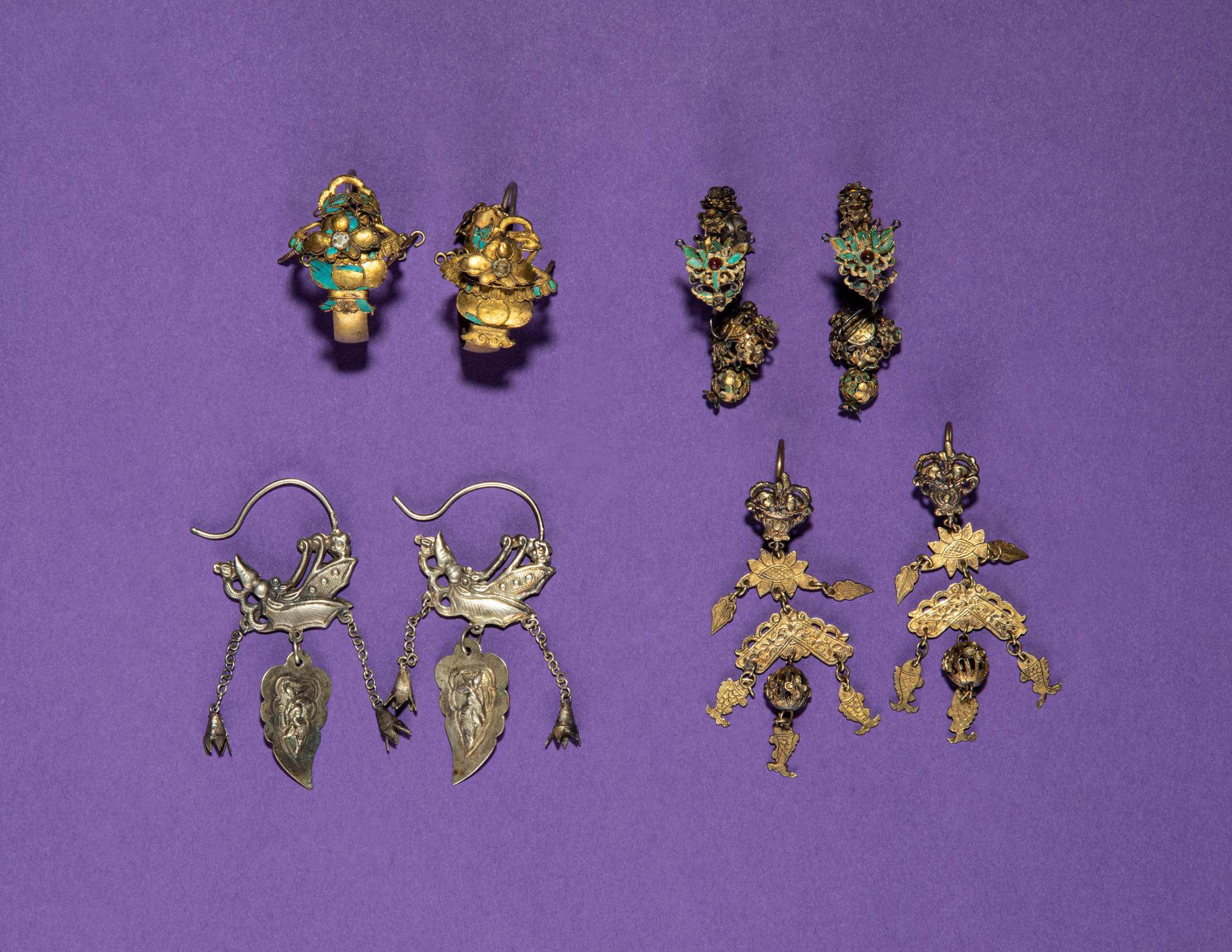 Four Pairs of Silver Earrings