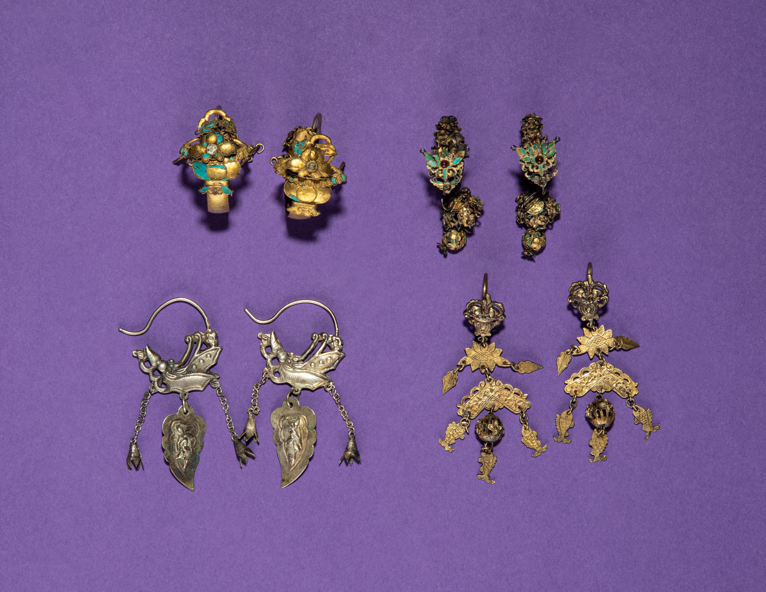 Four Pairs of Silver Earrings