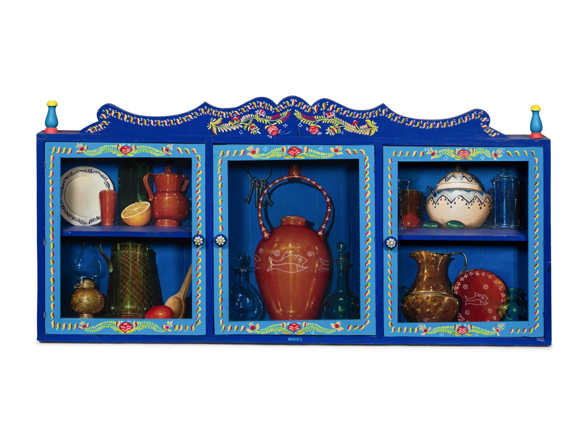 A Mexican Folk Art Trompe L'oeil Wall Shelf by Gustavo Nogues