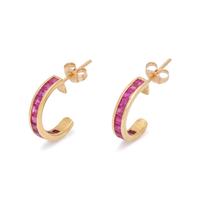 YELLOW GOLD AND RUBY EARRINGS