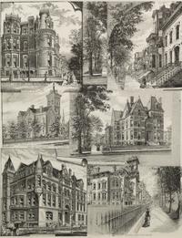 [ART AND ARCHITECTURE]. A group of 15 woodcut scenes of Chicago by R.R. Donnelly & Sons and others.