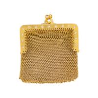 ANTIQUE, GOLD AND DIAMOND MESH COIN PURSE