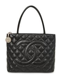 Chanel Medallion Tote and French Wallet in Quilted Black Caviar Leather, 2005 - 2011