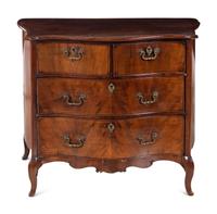 A Dutch Mahogany Serpentine Commode