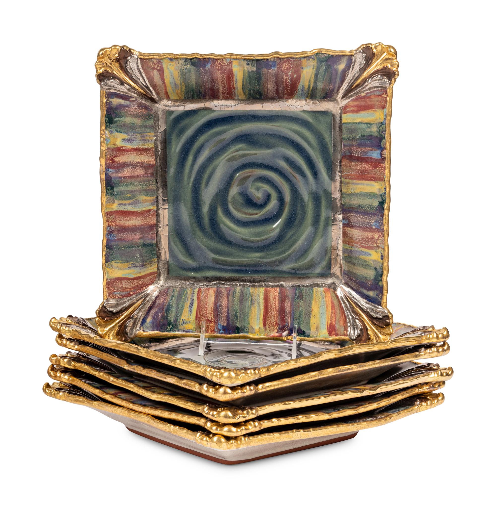 A Set of Twelve MacKenzie-Childs Ceramic Dinner Plates
