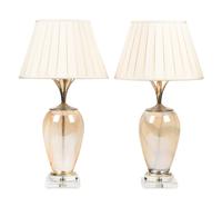 A Pair of Italian Blown Glass Table Lamps