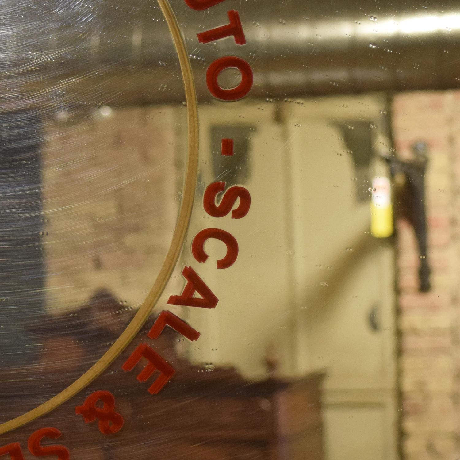 A Berkel Advertising Mirror 35" W x 23.5" H — Italy, Mid-20th Century