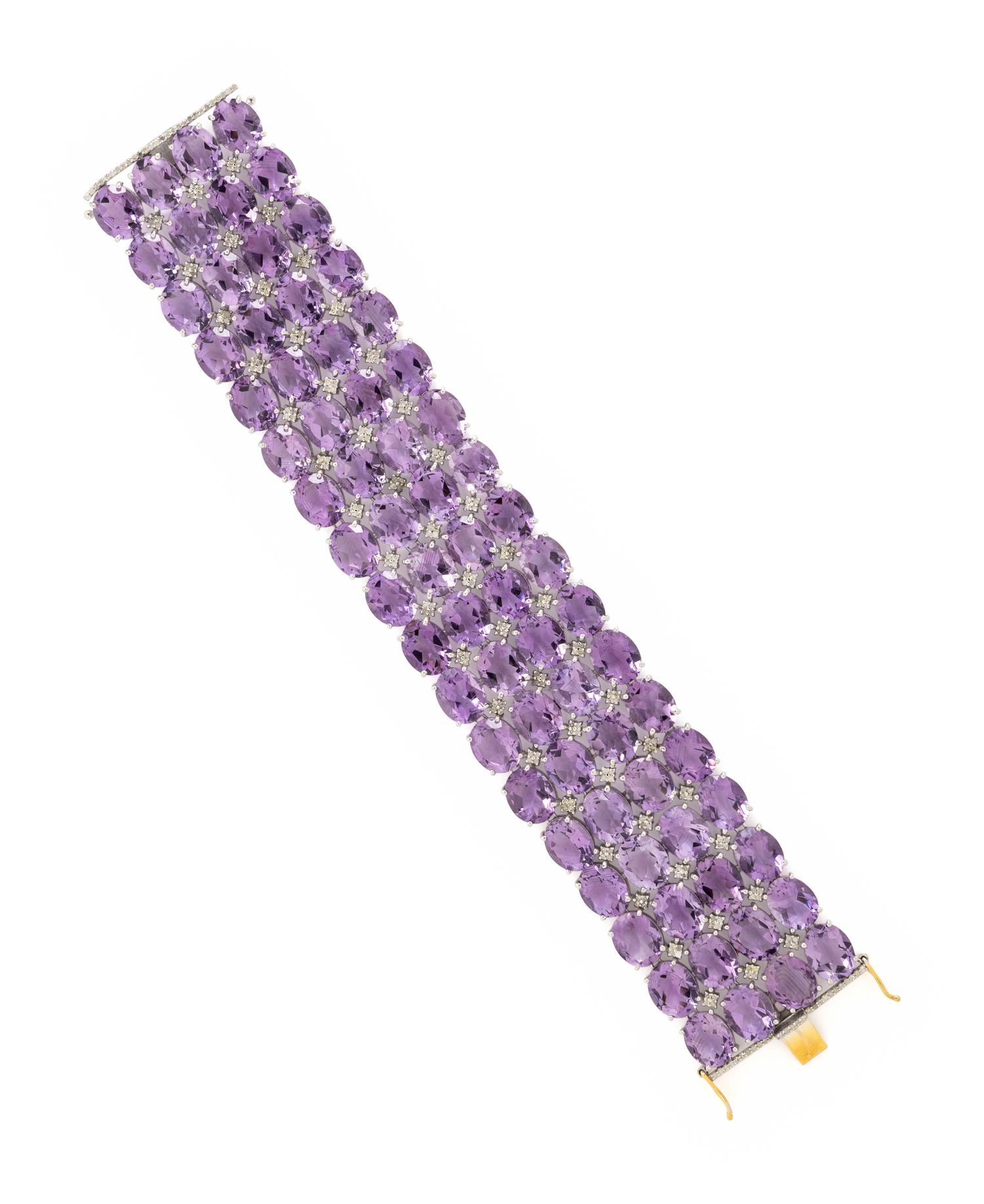 AMETHYST AND DIAMOND BRACELET