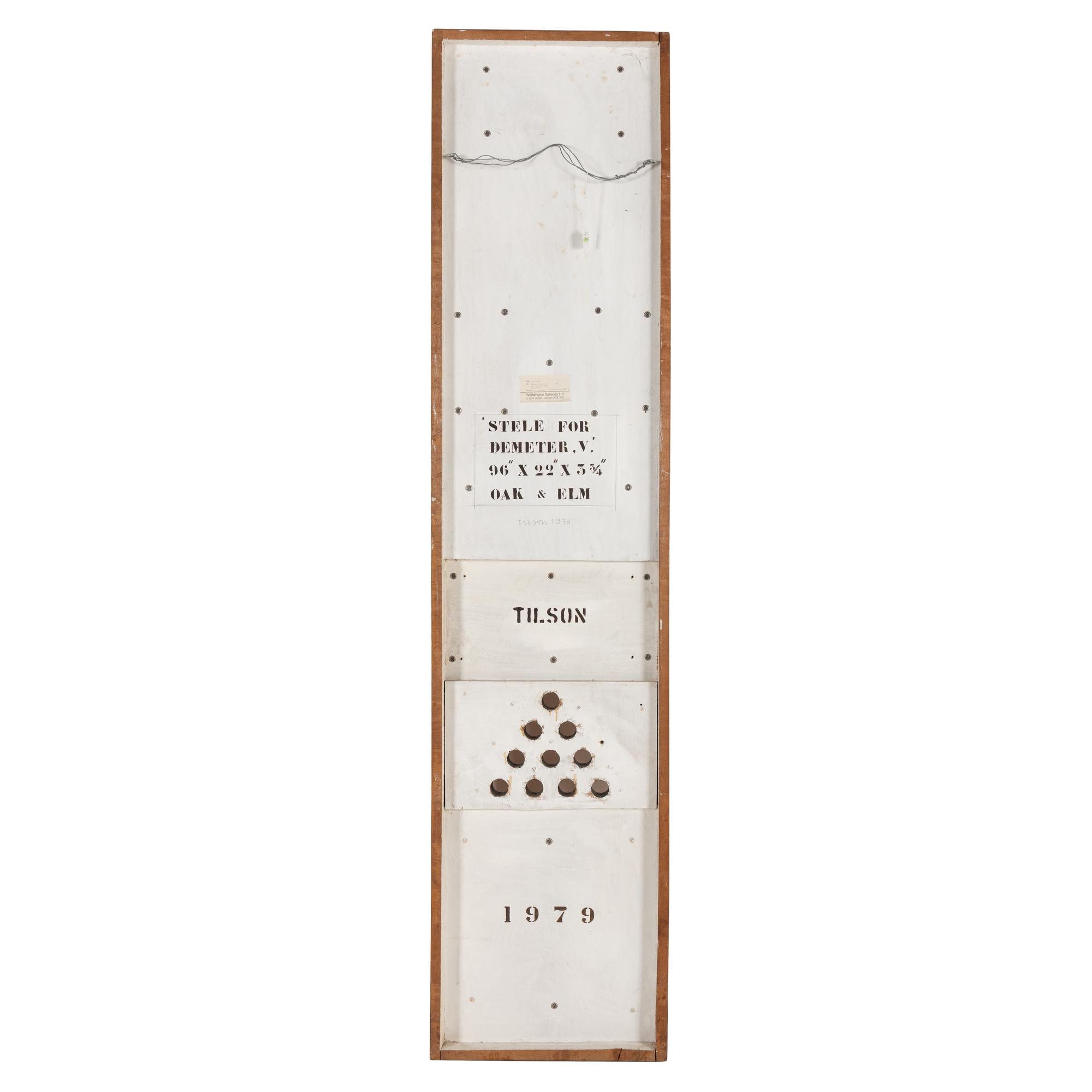 Joe Tilson (British, 1928-2023) — Stele for Demeter, V , 1979