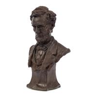 Leo Frank Nock (American, 1875-1949) Portrait bust of Abraham Lincoln bronze