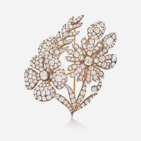 An Antique Diamond En Tremblant Brooch Late 1800's