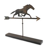 A Cut and Painted Sheet Iron Race Horse Weathervane