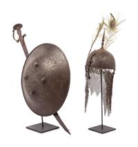 A Persian Khula Khud Helmet with Shield and Sword