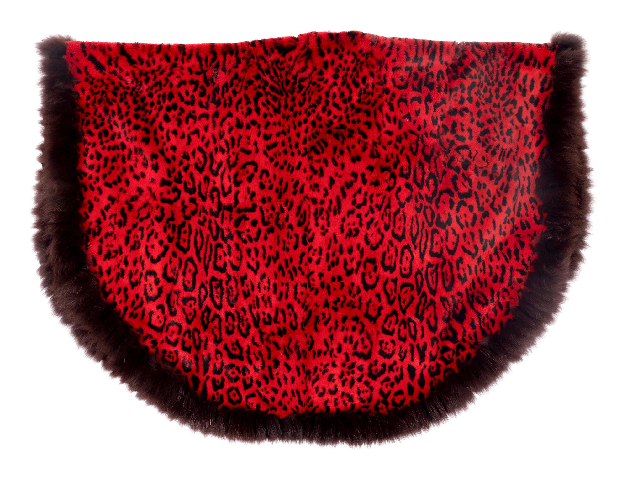 Yves Saint Laurent Leopard Print Fur Poncho, 1980-90s